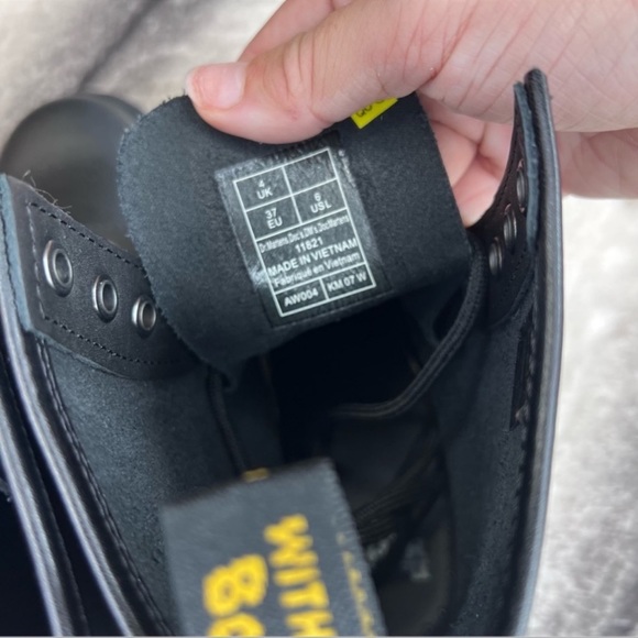 Dr Martens 1460 Black Napa Leather Lace Up Combat Boots - Picture 7 of 8